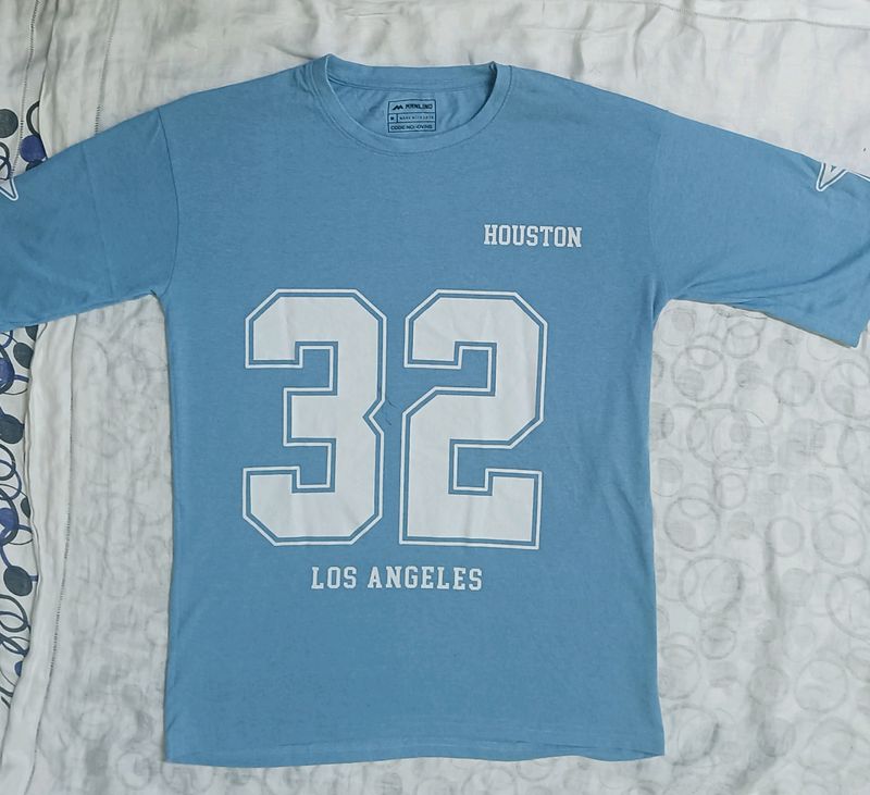 BLUE OVERSIZED TEE NUMBER "32"NEW