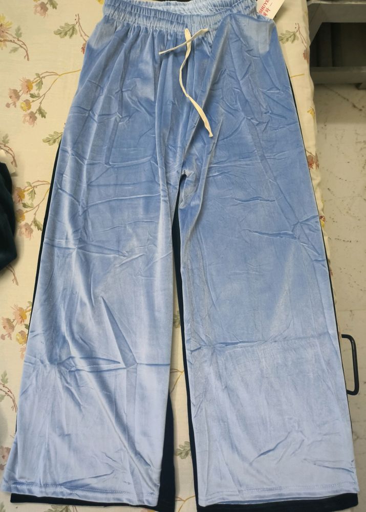 Powder Blue Velvet Pants NEW