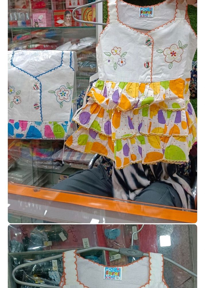 combo of 2 baby girl dresses in  two colors