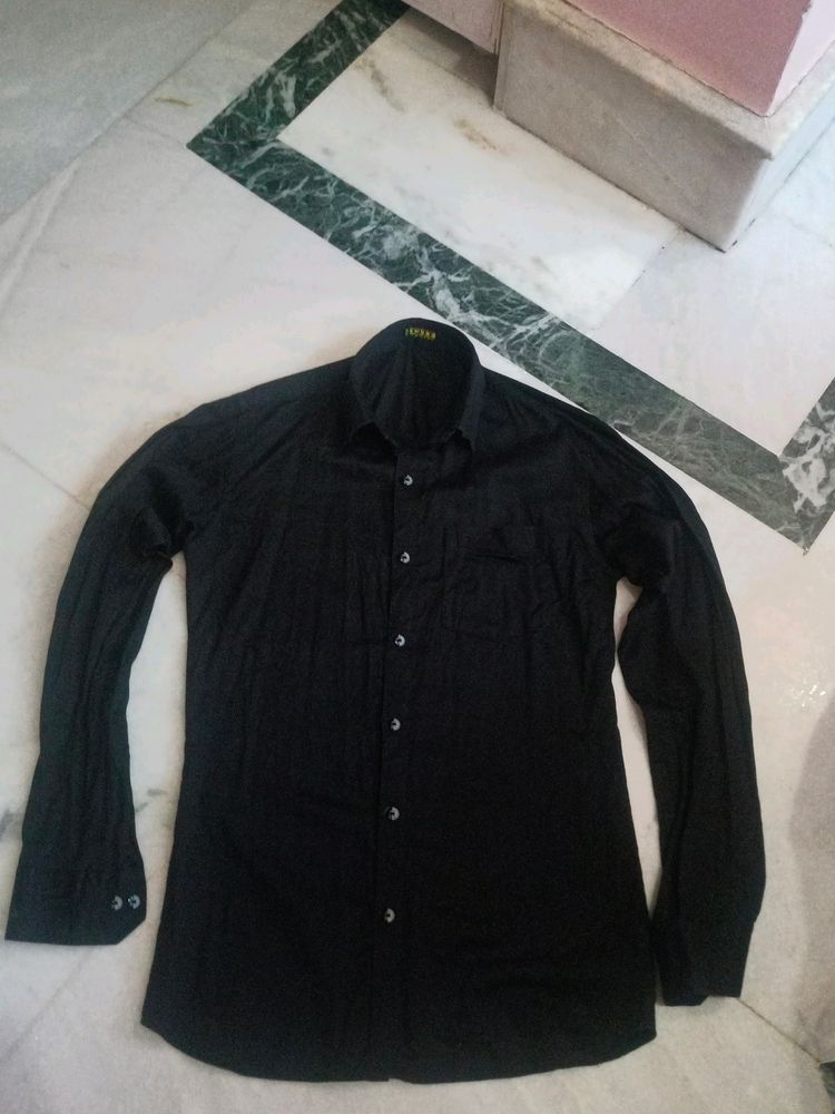 Black Formal Strate Fit Shirt