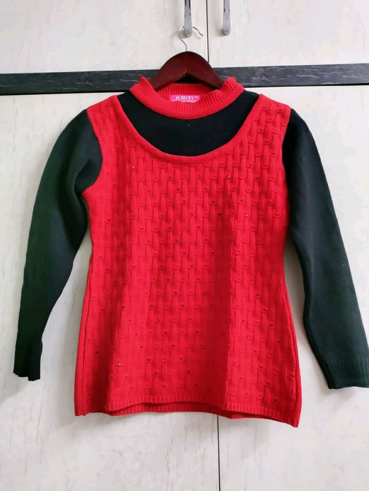 Red And Black Sweater Women's