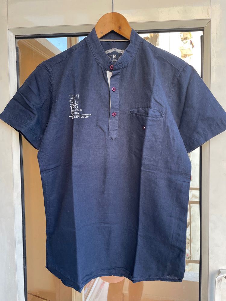 Navy Blue Kurta Shirt For Men