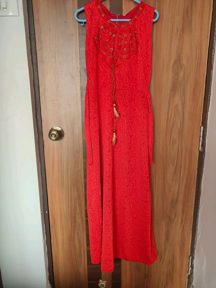 Red Western Gown Dress(Women)