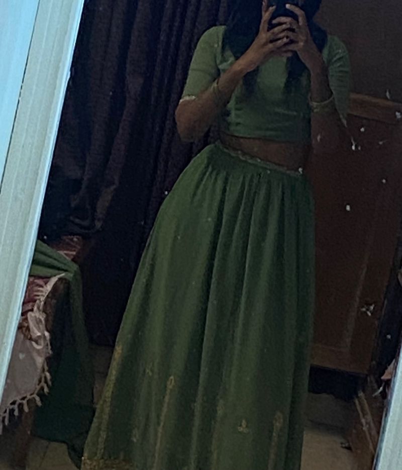 Green Vintage Lehenga