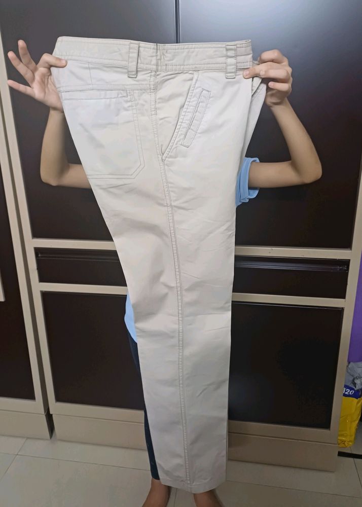 Beige Cotton Pants