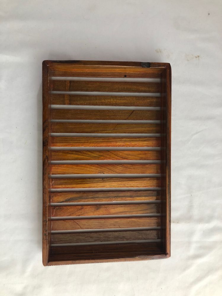 Brown Wooden Tray Set