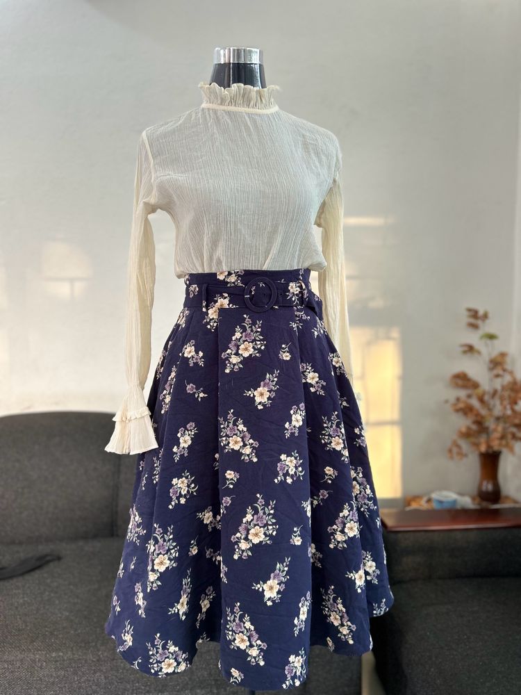 Vintage Style Midi  Skirt