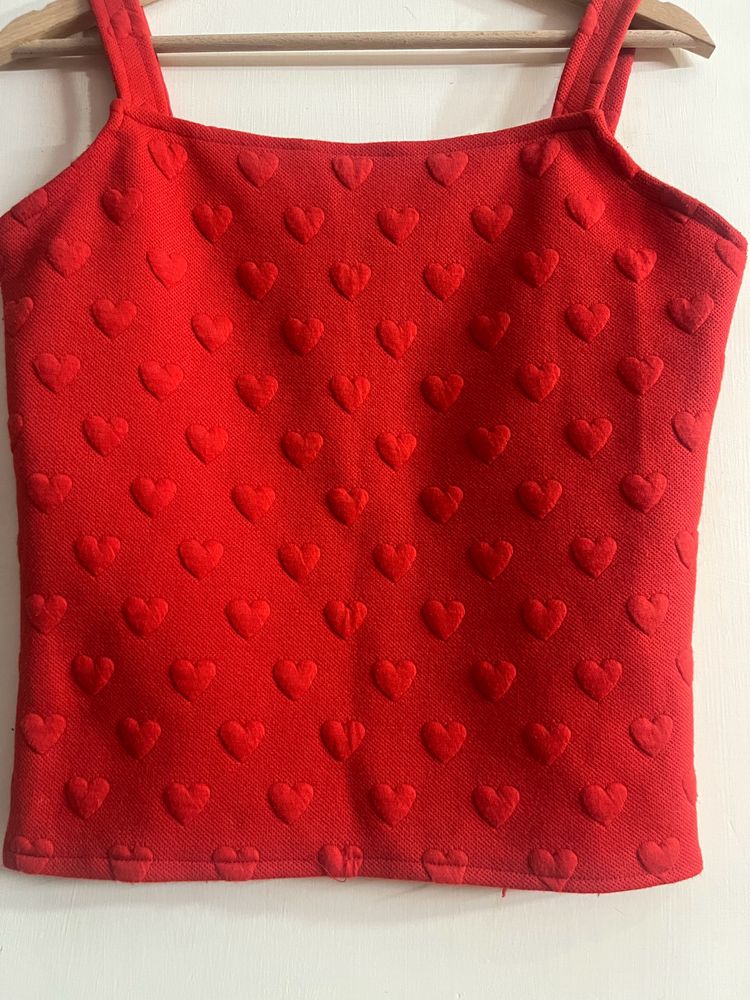 ❤️Red Heart Self Print Top