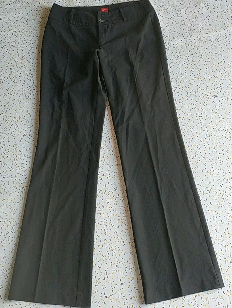 Black Straight Trousers-women