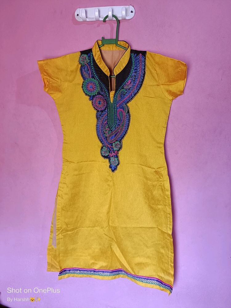 Beautiful Yellow Stylish Kurtha