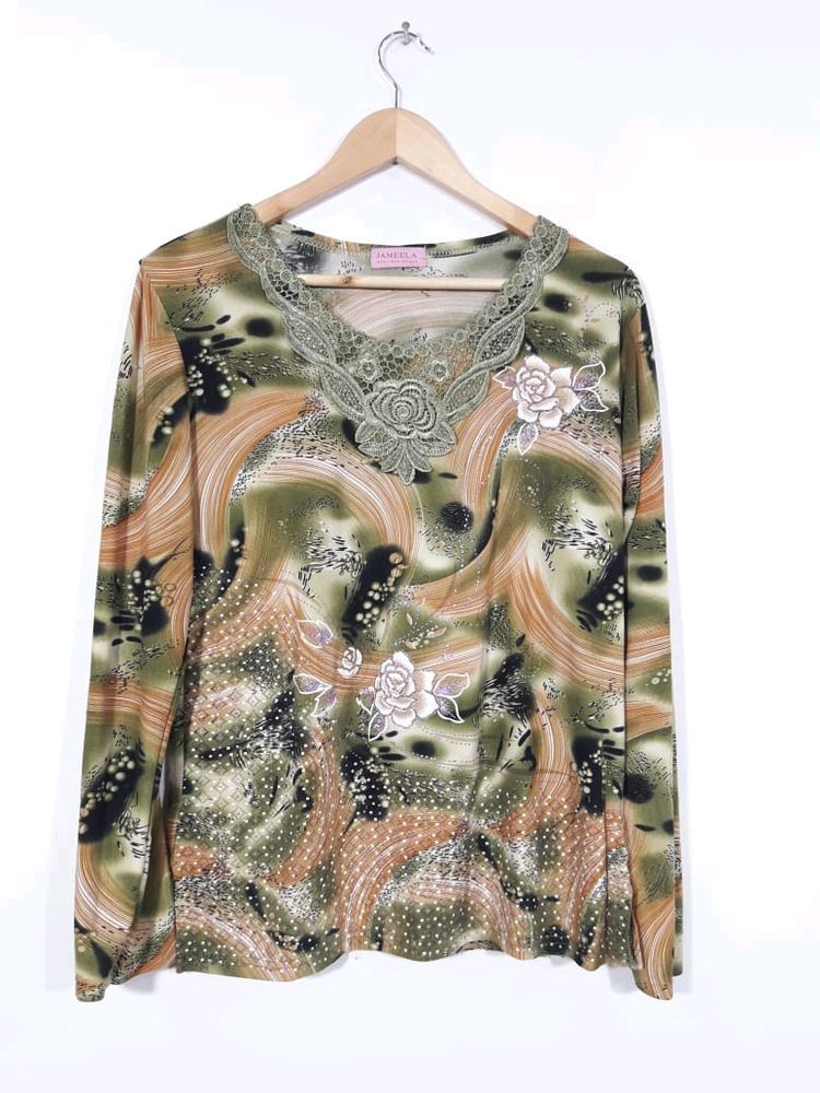 Women Green Printed Top