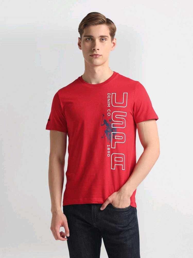 U.S. POLO ASSN. Crew Neck Brand Print T-Shirt.