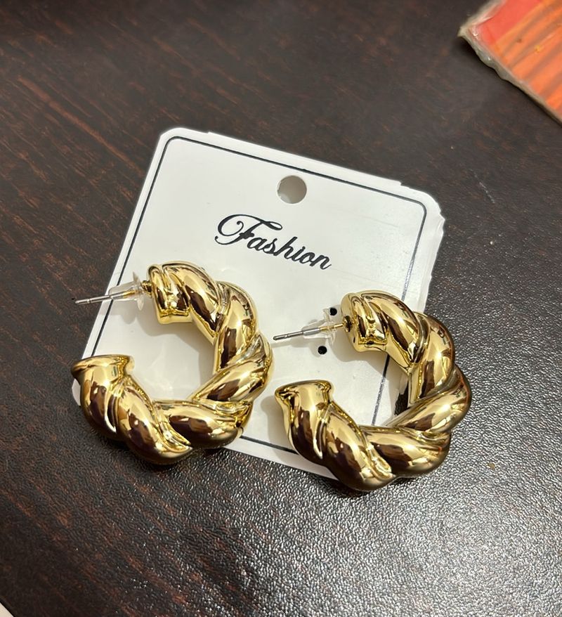 Twisted Gold Statement Earrings