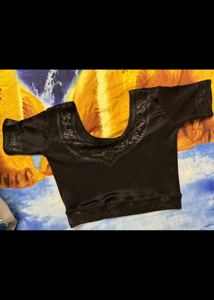 One Size Black Stretchable Blouse