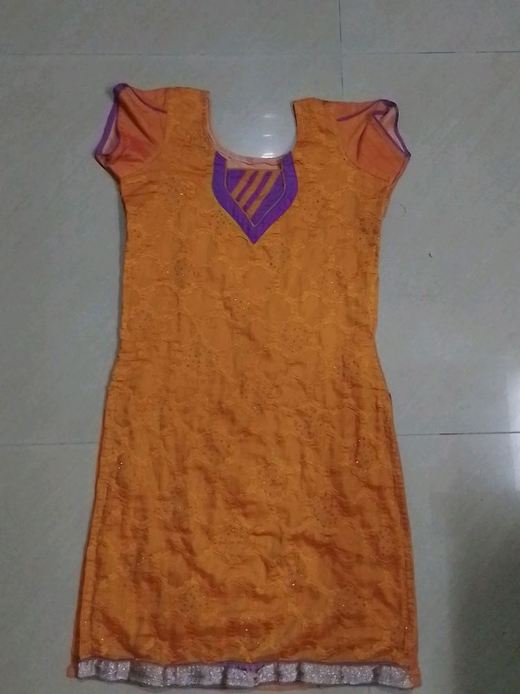 Orange Straight Kurthi