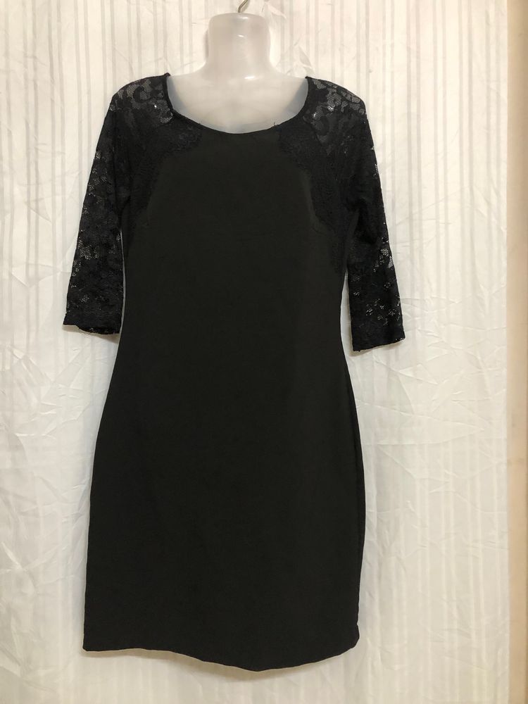 Eiki  Black Half Sleeve Dress