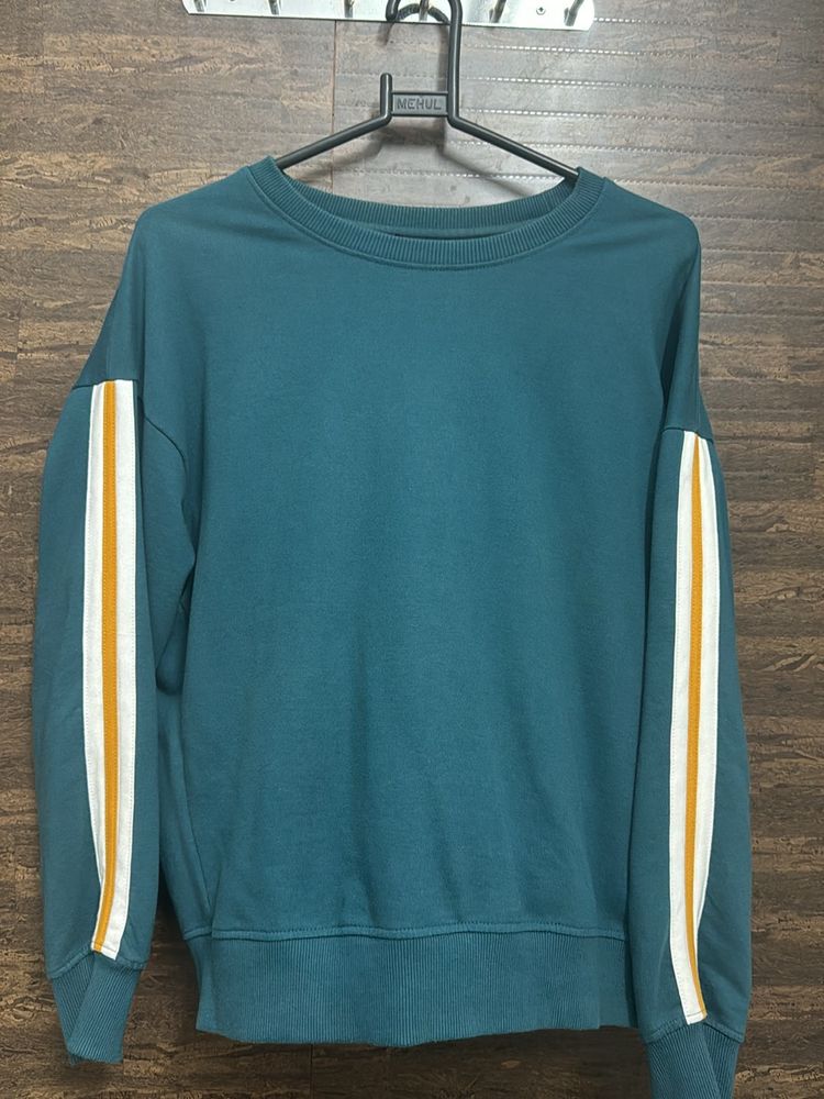 Teal Green Solid Sweatshirt