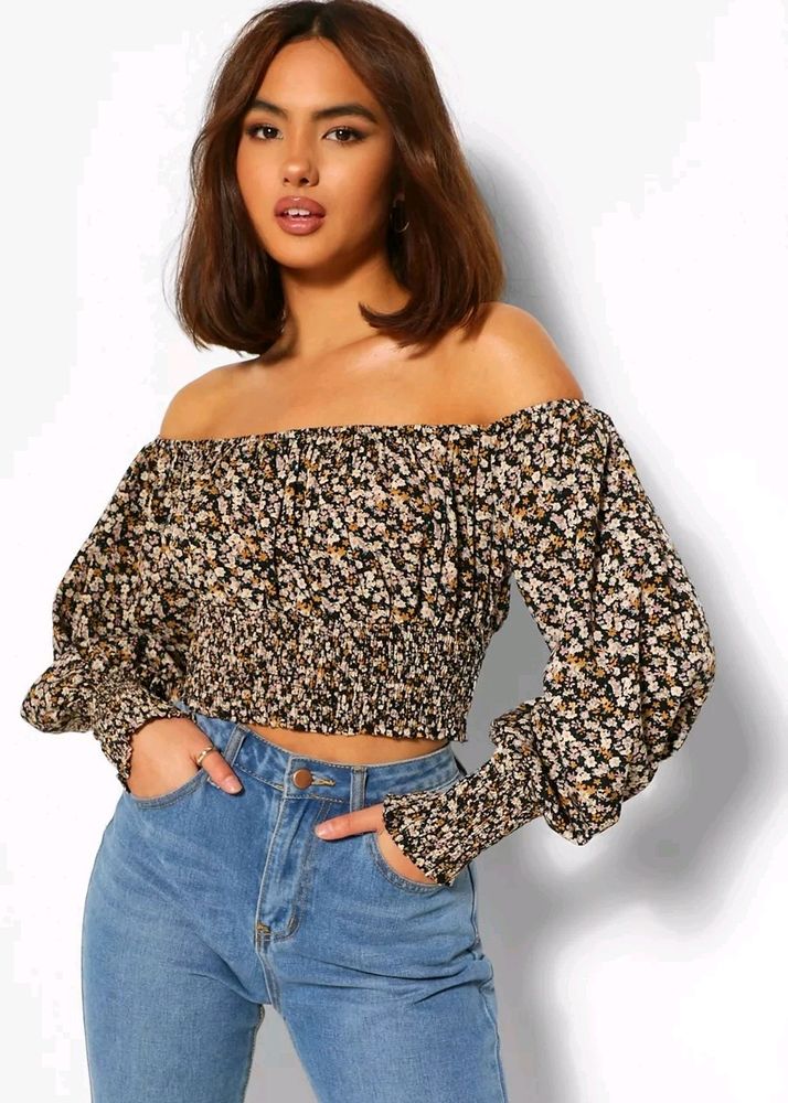 Boohoo Floral Crop Top