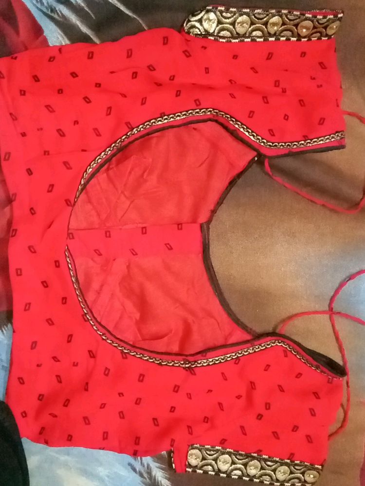 Stitched Blouse Red