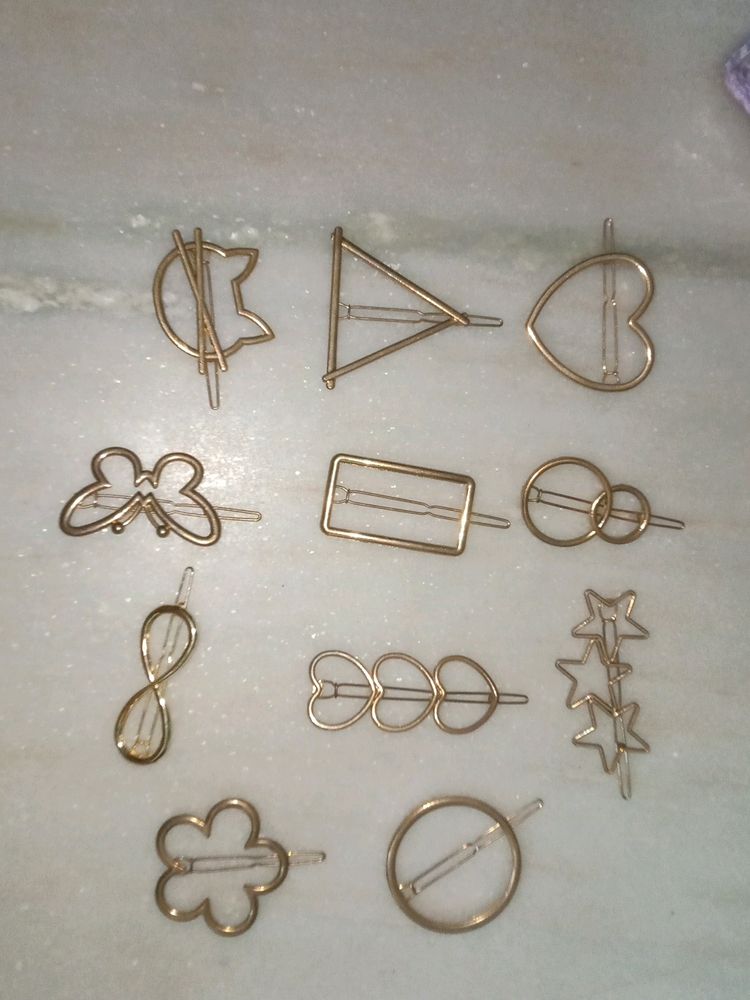 Different Shaped Hair Clips (Pack Of 11)