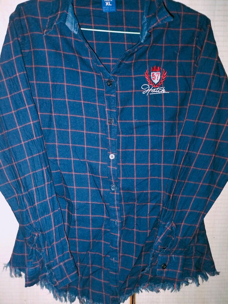 Navy Check Shirt