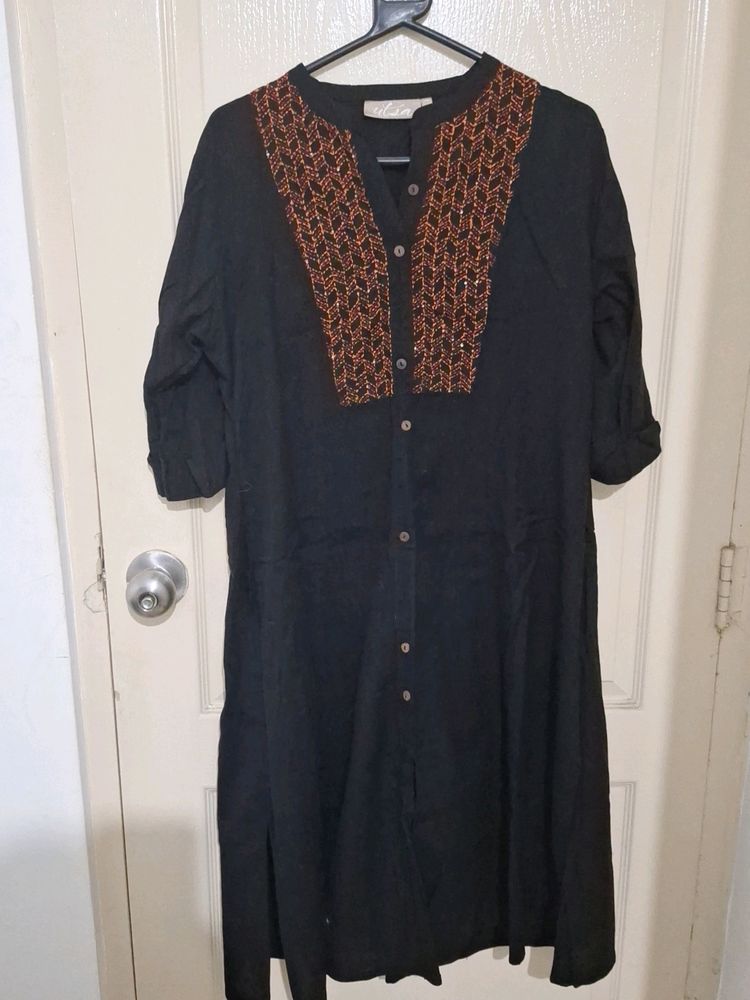 Black Cotton kurta