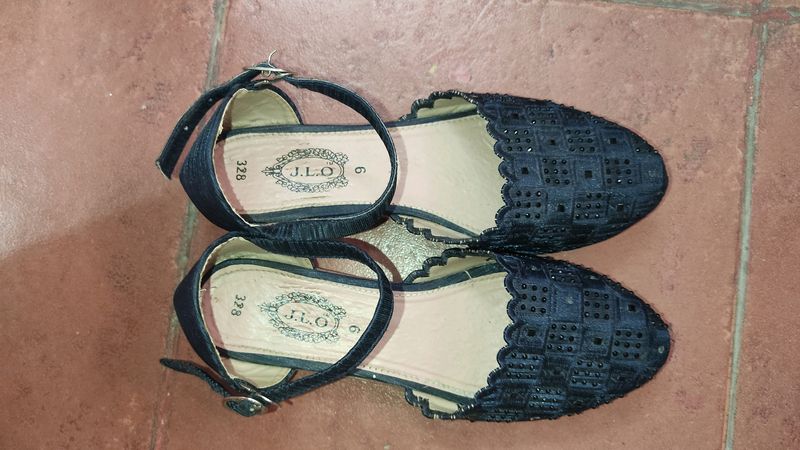 "Price Drop" Navy Blue Sandal With Stones