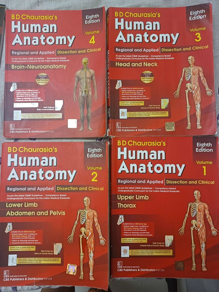 BD Chaurasia Anatomy book , Medical Books