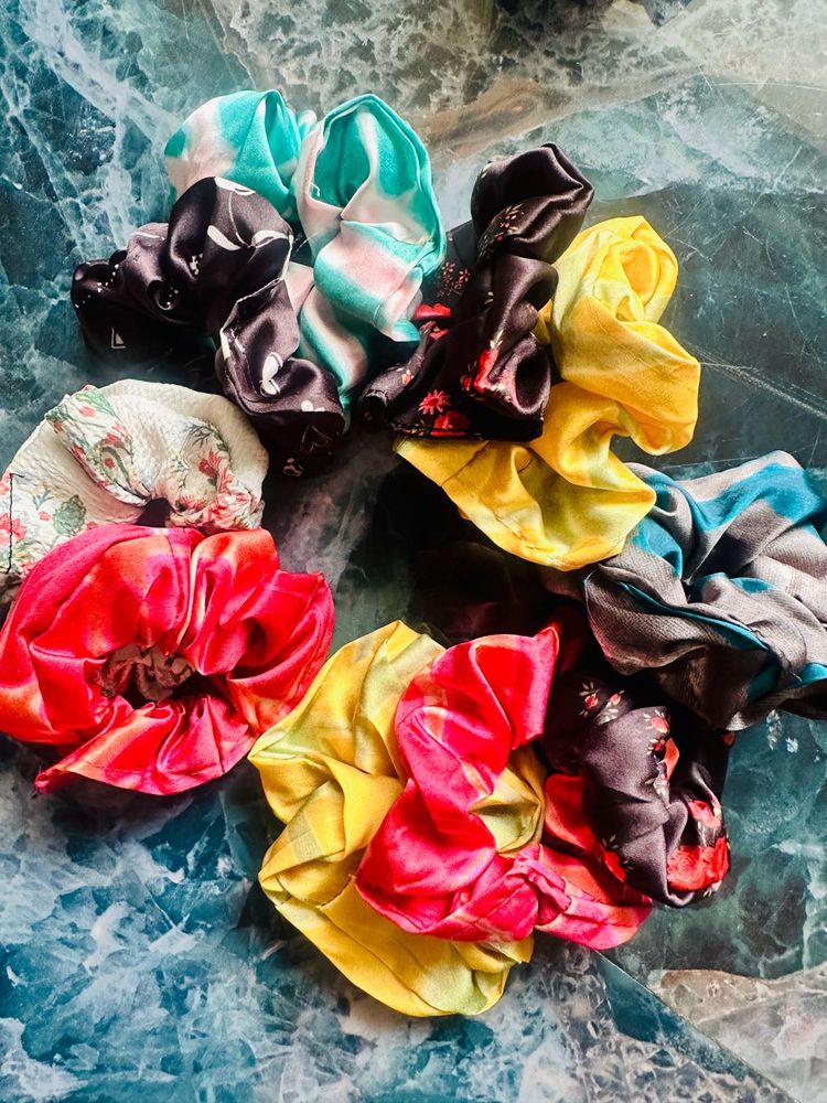 12 New Scrunchies Multicolour