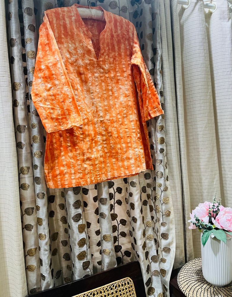 🧡Smart & Sassy Orange Mandarin Collar Tunic 🧡