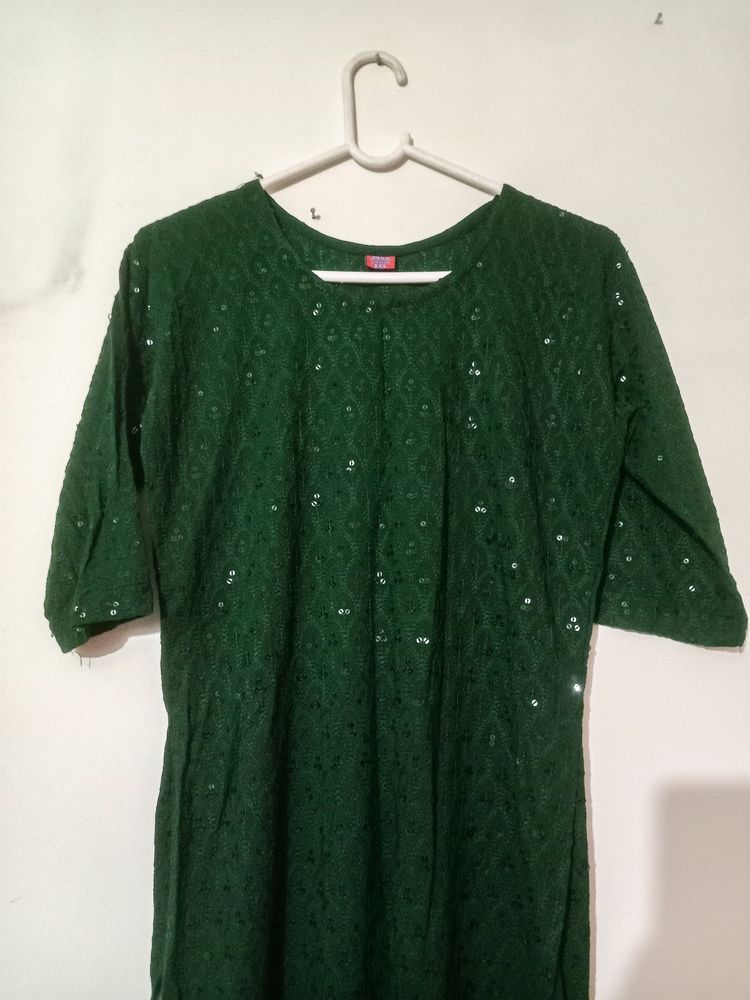 Sequins Work Green Kurti