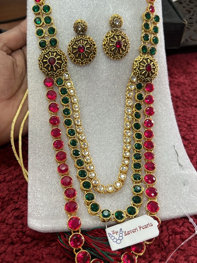 Zaveri Pearls Antique Gold Multi Layered Necklace