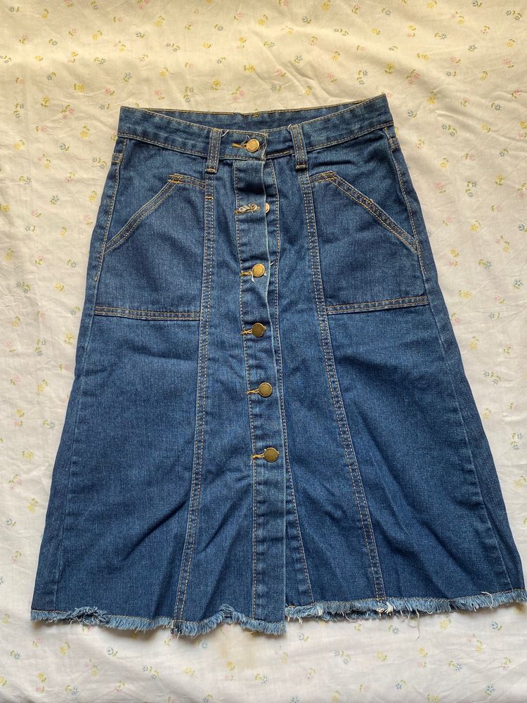 Blue Denim Skirt