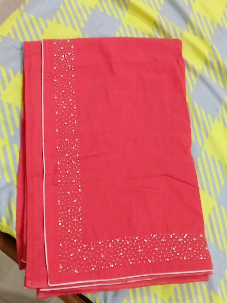 Peach Handwork Saree