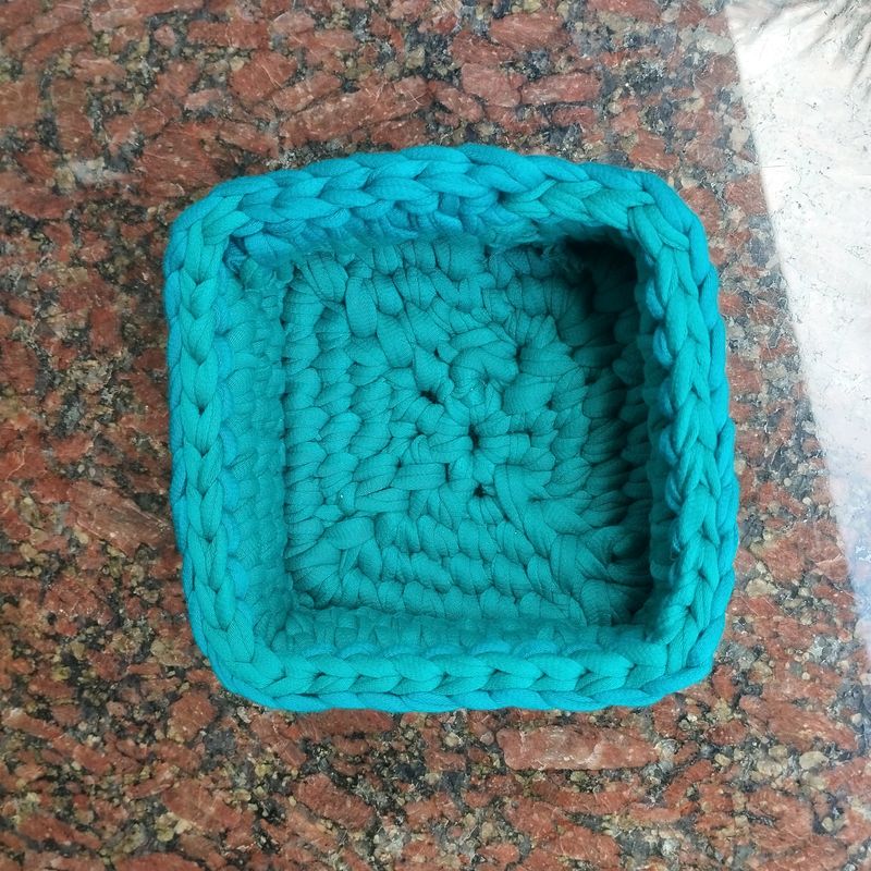 Crocheted Square Basket