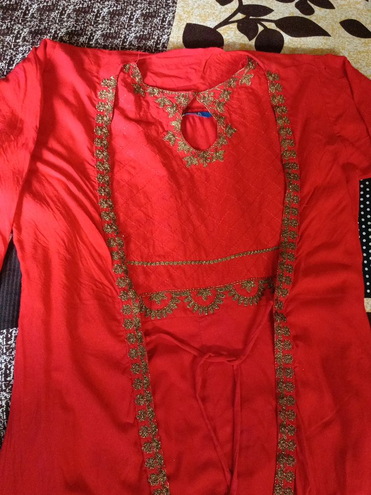 Red Gown With Shrug