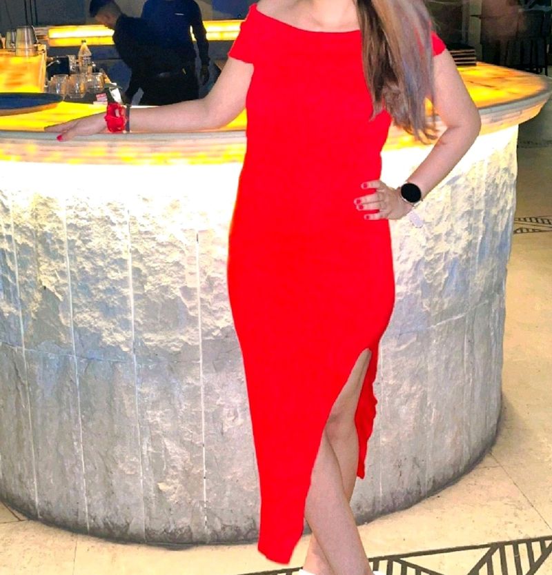 Red Slit Dress