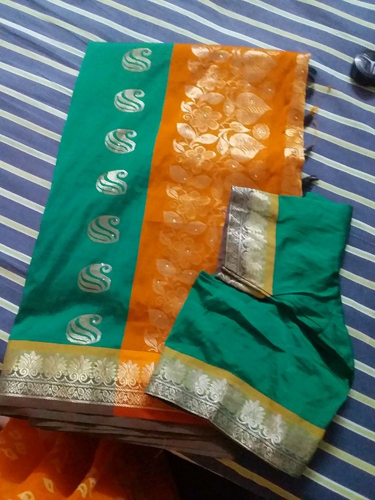 Silk Saree With Stiched Blouse