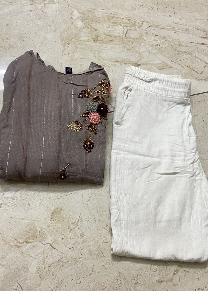 Heavy Embroidery Kurta Pant Pair