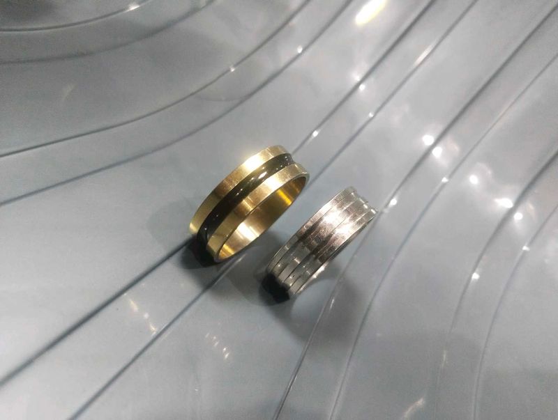 Golden And Black & Silver Metal Ring For All