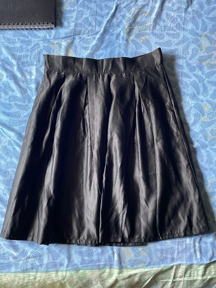 Satin Pleated Skirt