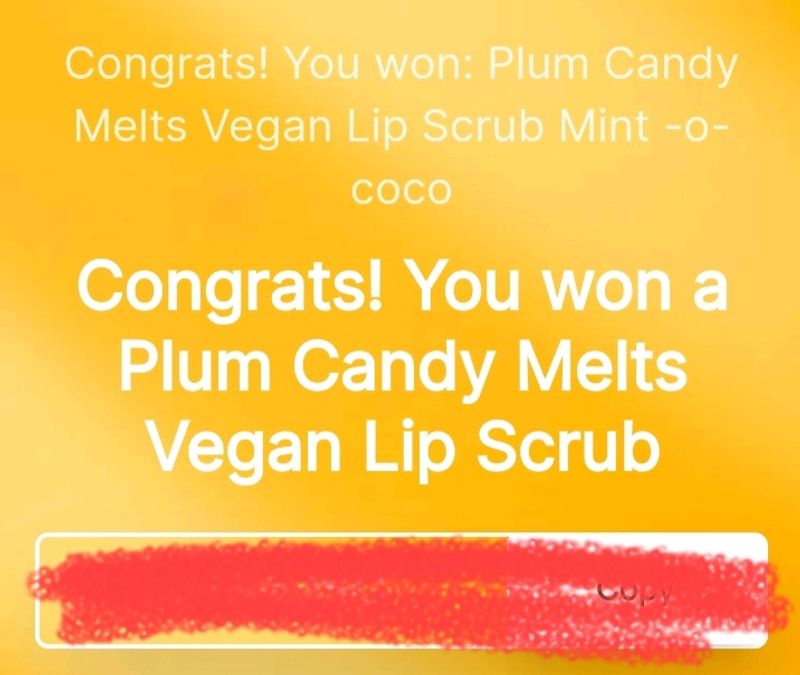 Plum Candy Lip Scrub Free Coupon/Voucher