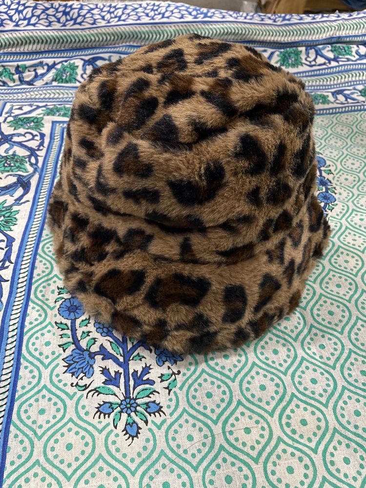 Leopard Print Fur Hat