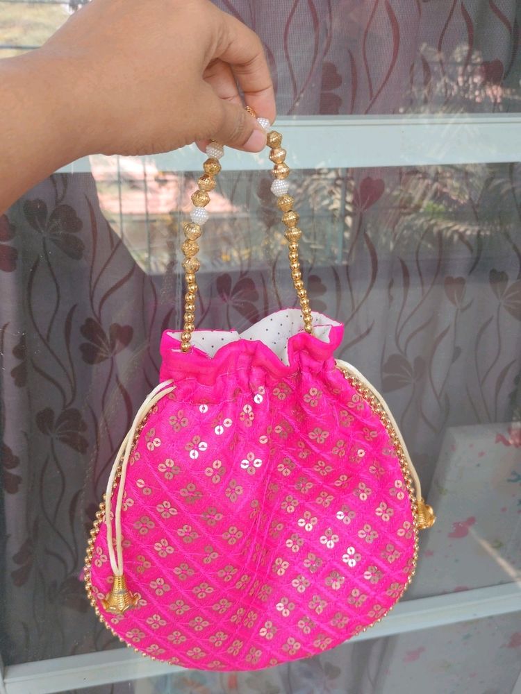 Cloth Potli Bag With Work