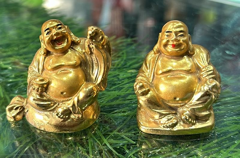 Gold Colour 2 Pcs budha Set Home decor Items