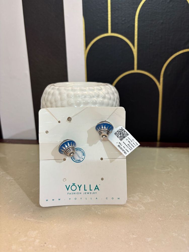 Kalbelia Blue Enamel Stud Earrings