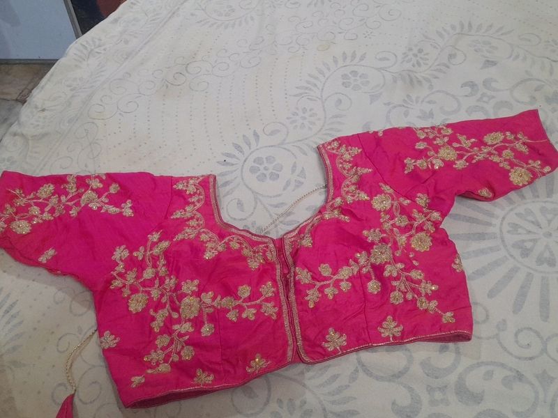 Rose Pink Colour Stitched Blouse