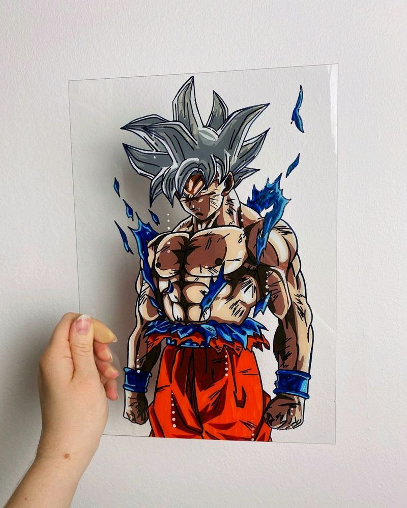 Goku Ultra Instinct Glass Painting