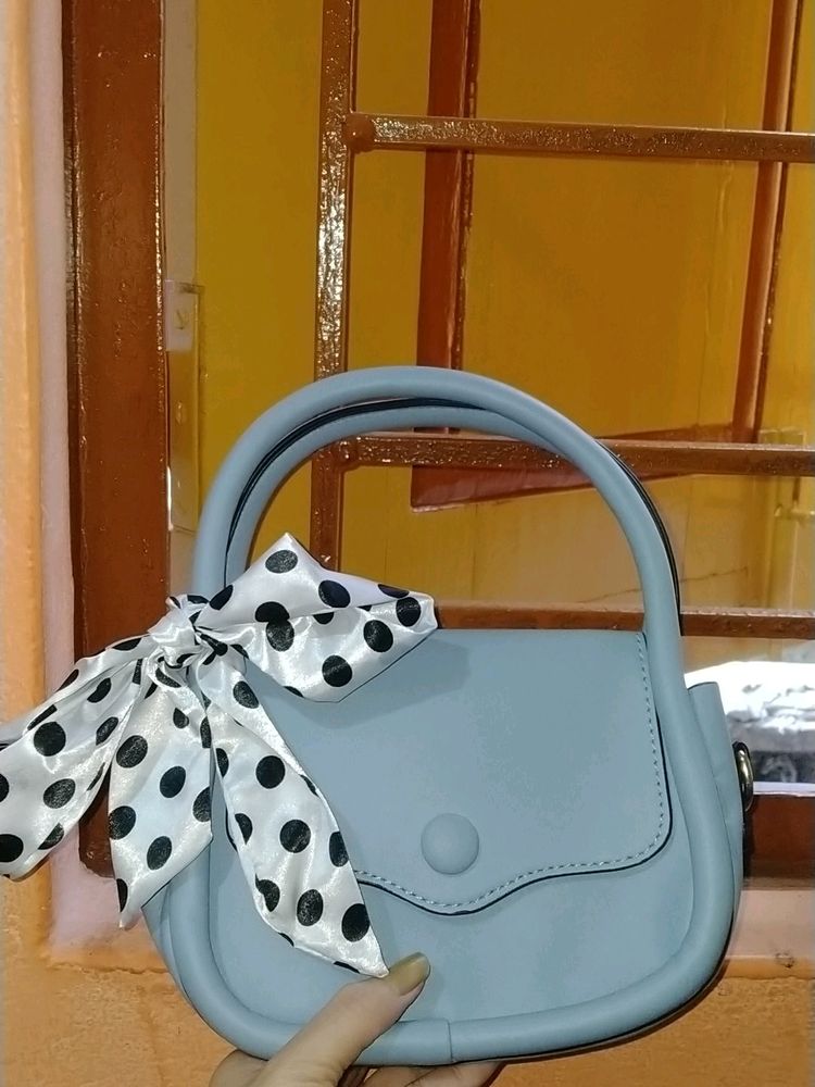 Blue Aesthetic Snap Button Satchel