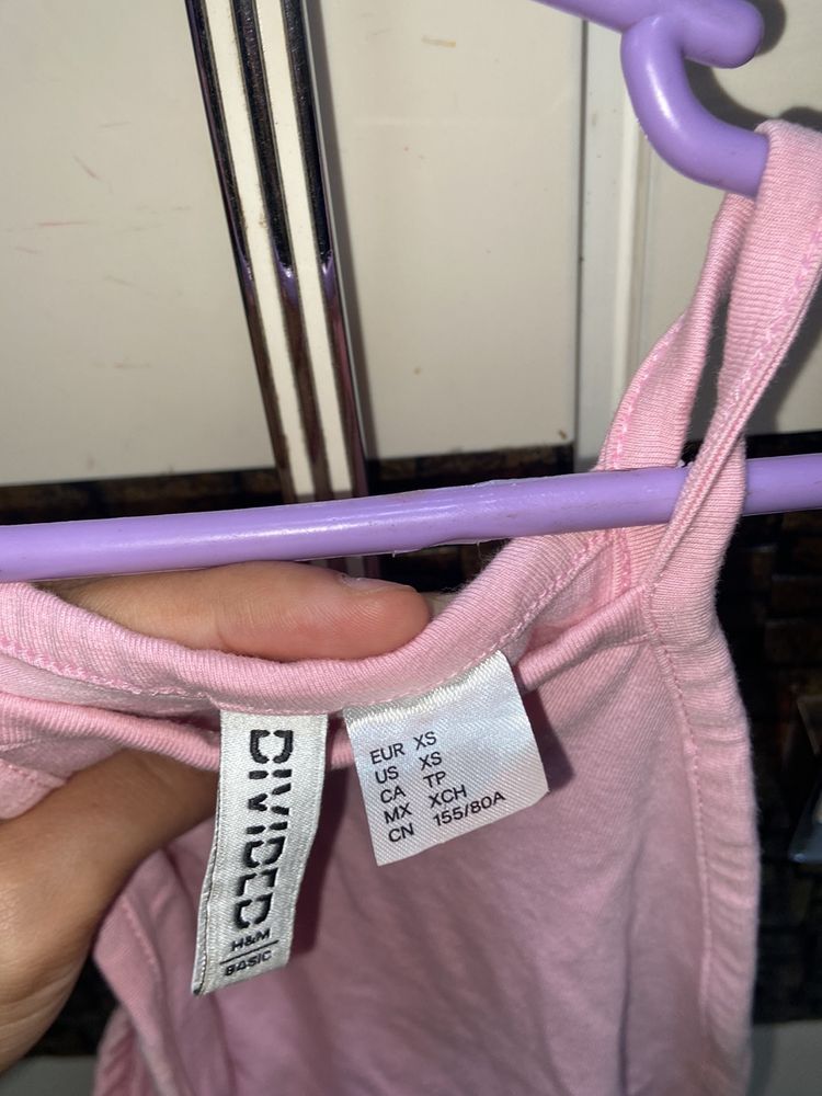 h&m pink crop tank top